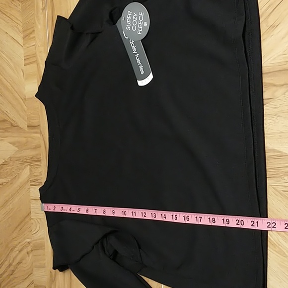 Daisy Fuentes Medium Long Sleeve Sweat Shirt Black - Picture 3 of 9